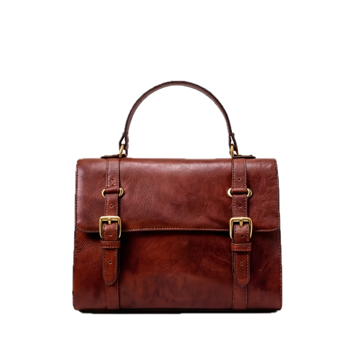 Classic Cognac Satchel