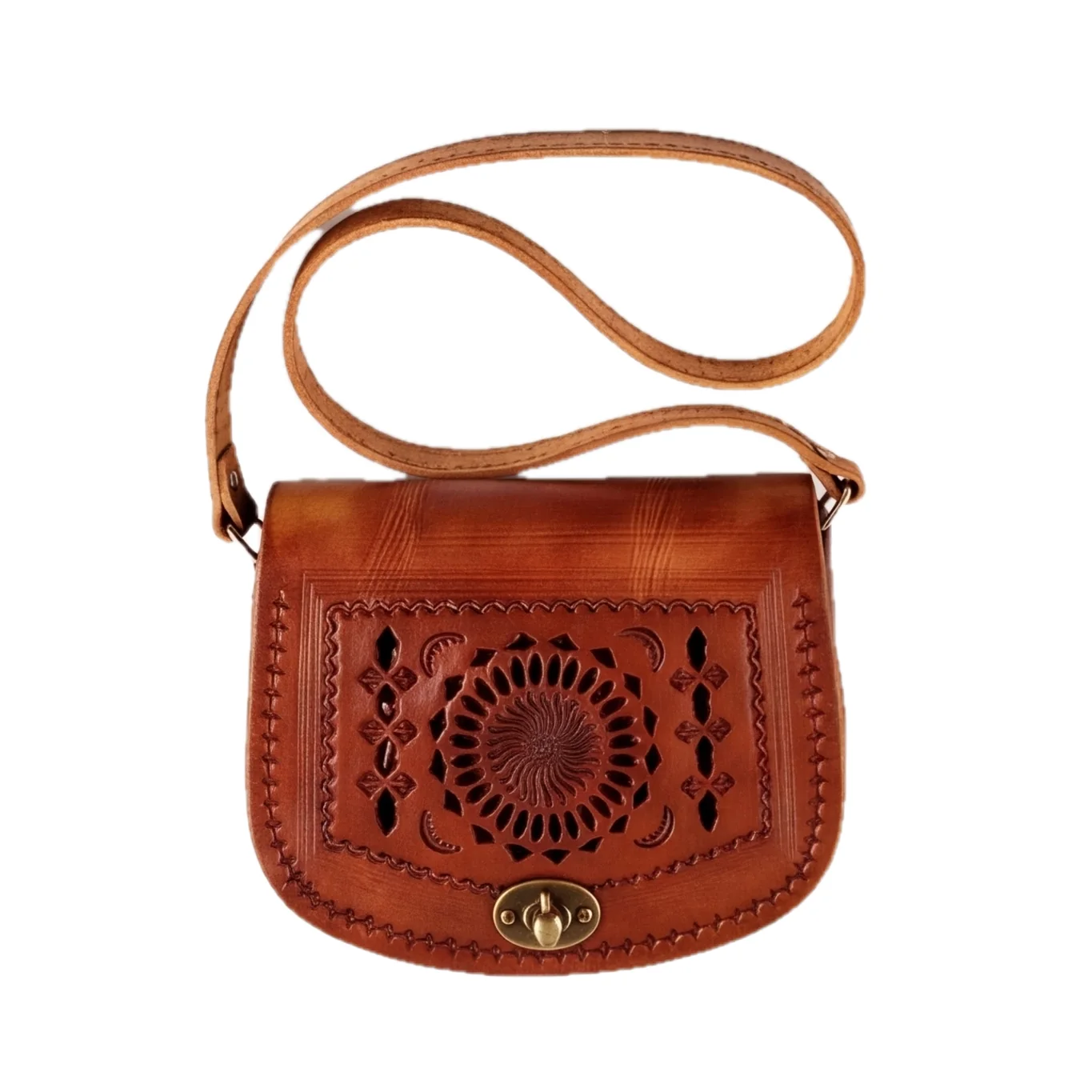 Medina Crossbody · Tooled Walnut